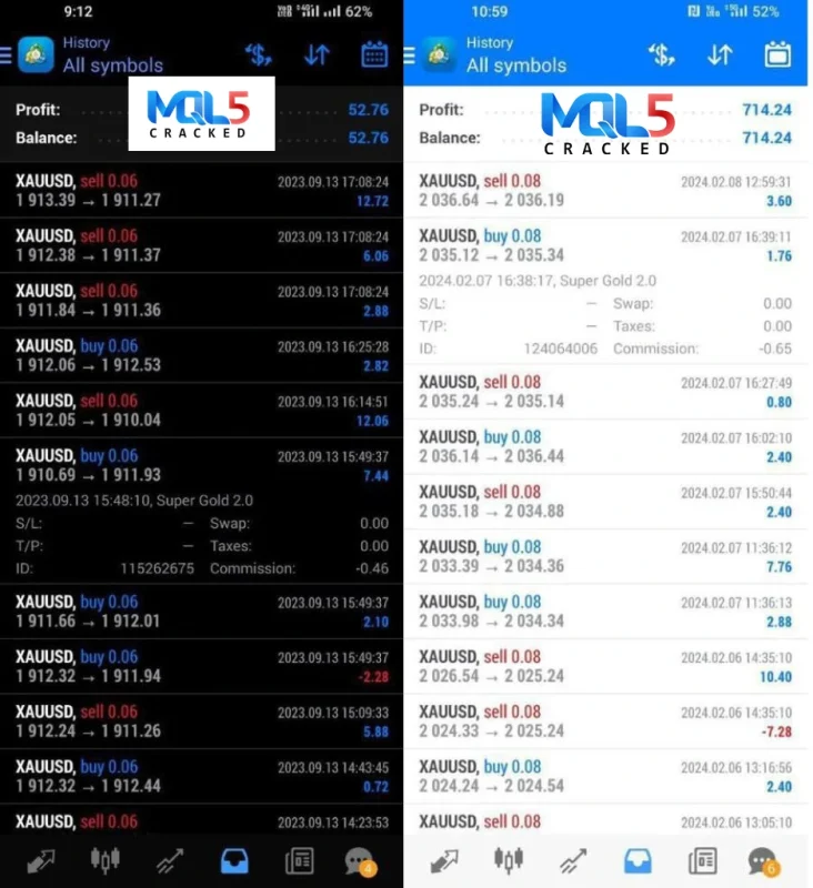 Super Gold EA live trading 1