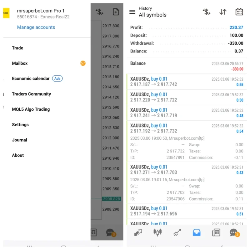 Mrsuperbot Final Edition live trading 4