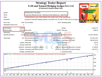 US30 And XAUUSD Hedging Scalper EA backtest 3