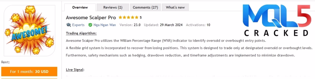 Awesome Scalper Pro main