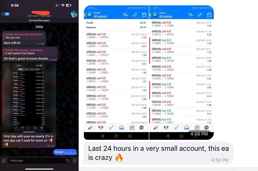 Monarchal Algo EA user reviews 5