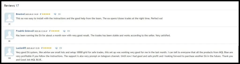Bitcoin Robot Grid EA user reviews