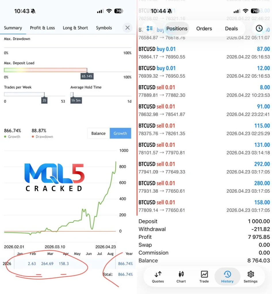 BTC X EA MT5 review 4