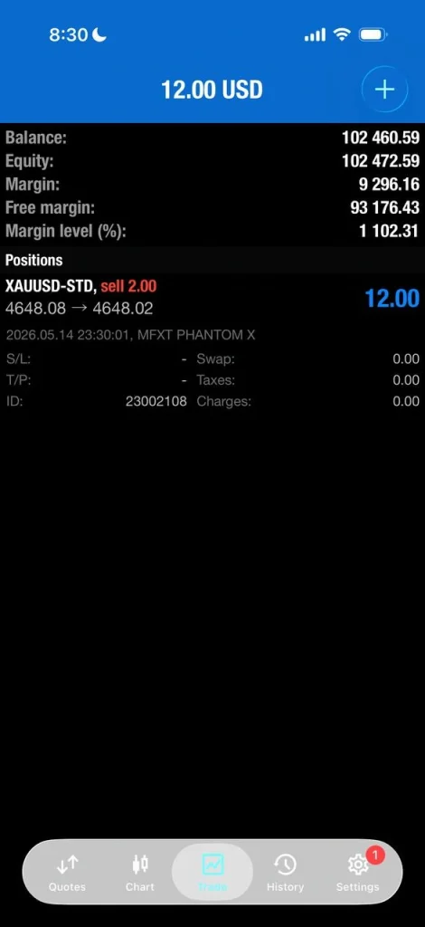 MFXT PHANTOM X V2.0 MT5 backtest 3