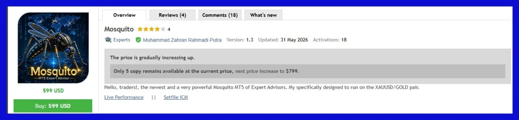 Mosquito EA Vendor Site